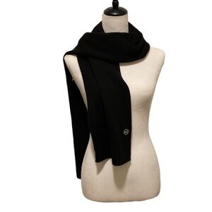 Michael Kors Black Classic Rib Knit Winter Scarf NWT